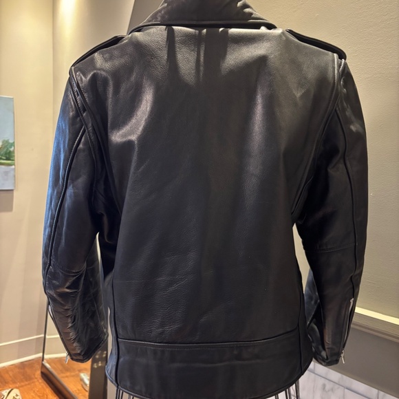 Sieve’s Leather Fashions Black Leather Moto Jacket Belted Biker Style - Picture 5 of 9